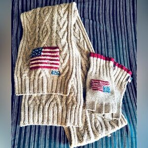 Polo Ralph Lauren wool scarf and gloves set